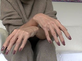 Lady Victoria Valente - Cashmere Knit Outfit, Beautiful Hands, Cocoa Fingernails, Close-ups, JOI