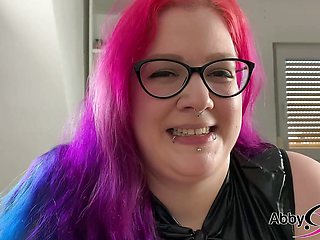 Vum on My Big Wetlook Tits! German BBW Abby Strange Blowjob with Cumshot