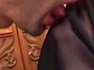 Intriguing blowjob with horny transvestite housewife