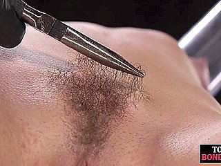 BDSM hairypussy GF screams and suffers hair pulling