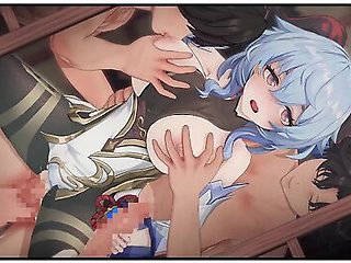 Genshin Impact Ganyu #03gangbang 3d Hentai Animation.(fingering,handjob,blowjob,sex)
