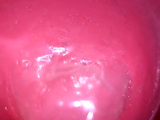 Inside a Camgirl Cervix POV Camera in Vagina with Big Dick Toy