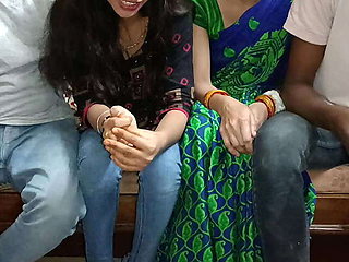 Spouses Swapping, Close Friends' Wives First Time Four-way Sex Hindi Porn