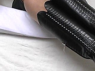 Black Corset Leather Boots, Cross Your Legs, JOI Ruined Orgasm and Normal Orgasm Lady Victoria Valente