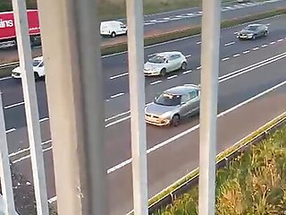 Boyfriend fucks girlfriend on uk motorway bridge