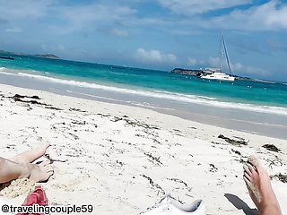 Beach Fucking on Caribbean Beach, Blowjob, Sex