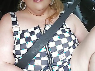 Public car ride bbw flash small tits toys fat pussy milf