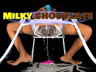 Milky Chocolate - Ebony Drenched in White Toilet POV