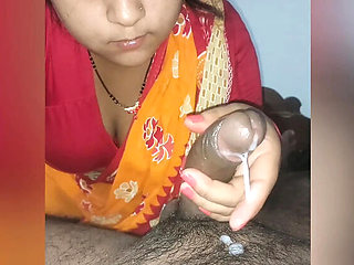 Indian Bhabhi Handjob Sucking and Creamy Blowjob Cumshot