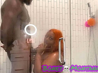 Ebony BBW Shower Fun with Juicy T & Bones Montana