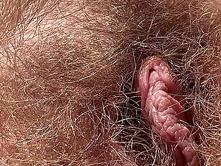 Nude Sunbathing Outside and Showing My Hairy Pussy