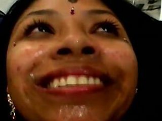 Indian Honey Gets Cum Facial In A Threesome
