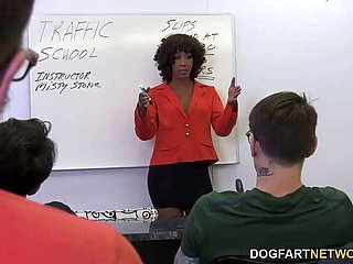 Misty Stone: 10 Guy Blowbang & Multiple Facial Cumshots