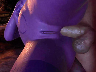 Purple Night Elf in Skyrim Has Side Anal on Bed - Skyrim Porn Parody