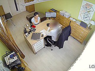 Modest Brunette Has Dirty Sex For Cash In The Loan Agency