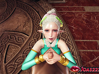 Hot Princess Ephildis 3D Hentai: Handjob Big Dick, Glory Hole Deepthroat, Footjob Stockings Cumshot