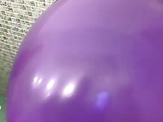 Jerking off and cum inside the big ass balloon!