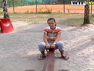 Hot victoria gets all happy horny at a playground