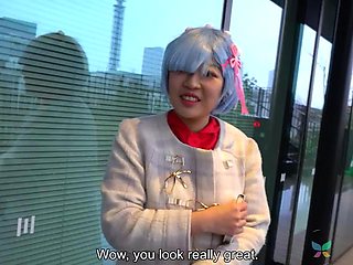 Chubby Riho Machida is so cute in her cosplay costume