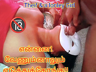 A Lonely Hot Tamil Girl Got Ready to Fuck by a Crook to Prevent Theft - Tamil Audio with Loud Moaning