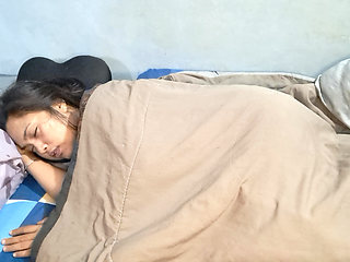 Squirting My Wife's Pussy Behind The Blanket