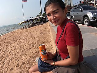 Thai temptress teases with her alluring naturals while delivering a steamy POV BJ
