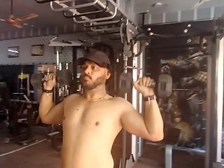 Hot Man Erotic Workout at Gym