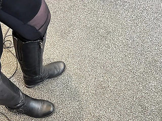 Mrs Mature Feet removes stinky socks and boots