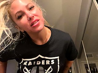 Blonde in pink panties masturbates