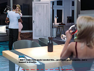 Alternate Worlds threesome with two milf after diner