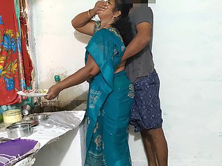 Aunty Was Cleaning the Dishes in the Kitchen Wearing a Saree and I Went Behind Her and Tied Her up and Had Sex with Her