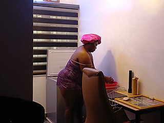 Domestic Duties: Ebony Fat Ass Babe Bending Over