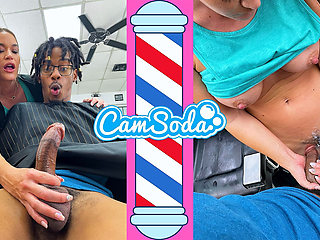 Busty Hairdresser Gives Oiled Interracial Handjob Then Takes Cum in Her Panties