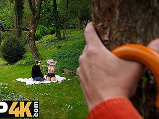 Forest scene with perky George Uhl from Hunt4k