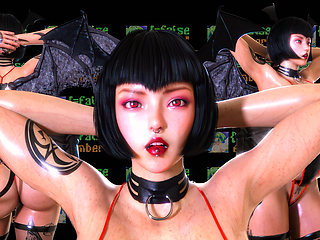 Insatiable Big Titted Succubus with Massive Hanging Tits Milks Her Prey Dry