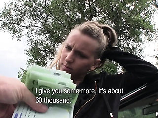 Blonde Teen GETS FUCKED in Parked Car – Huge Cock Ride & BJ