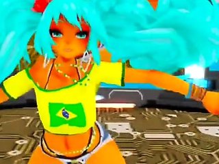 Mmd / Brazilian Miku Hatsune - Bubble Butt