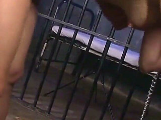 Nose Hooked Collared Slut Takes Wax Then Dungeon Gangbang