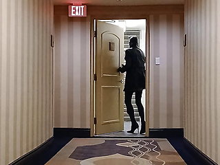 Vegas hotel hallway walk