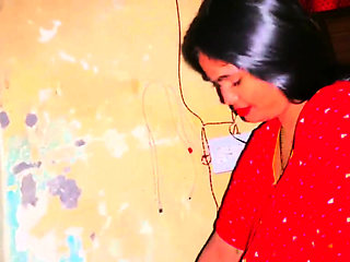Hot Indian Wife in Red Saree Gets Her Feet Pressed Then Fucked Hard by Husband