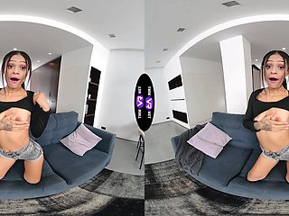 Skinny Breiny Zoe masturbates her shaved pussy wearing only socks.