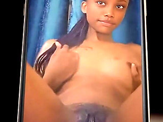 Petite Ebony Teen Playing with Her Perfect Body