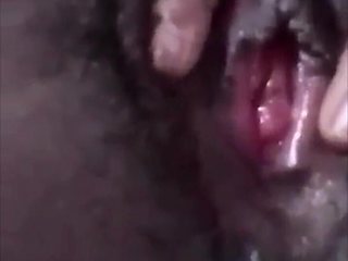 African Teen Fingering Hairy Pussy for Daddy...