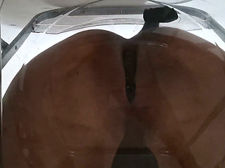 Extended Cut: POV Dirty Talk Fat Ass Goth Trans Facesitting and Anal Creampie After Riding Dildo on Transparent Chair