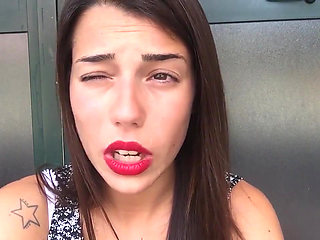 Sweet teen first time smoking on cam