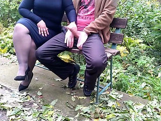 Sexy Curvy Stepmom Helped Me Cum in a Public Park