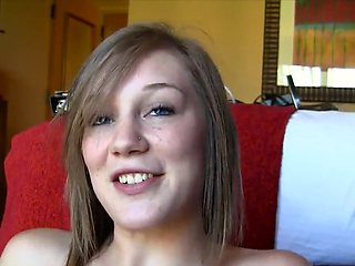 Small boobs babe takles a huge facial after fucking