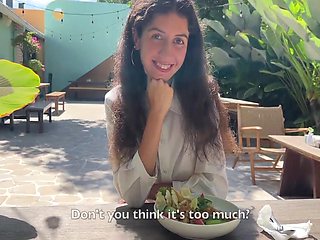 Katty West - I Asked A Friend To Cum On My Face In A Cafe So I Could Eat Food With Sperm - Public Cumwalk 10 Min