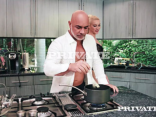 Cherry Kiss Anal Fucked Hard in Kitchen by Christian Clay - Blonde Deep Throat & Facial Cum