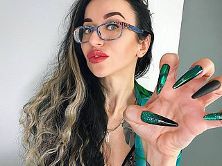 Long Nails, Teasing, Sucking Fingers and Hot Handjobs with Spit